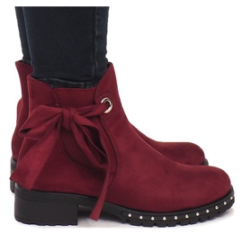 Botas de camurça DR1798-64 Borgonha vermelho