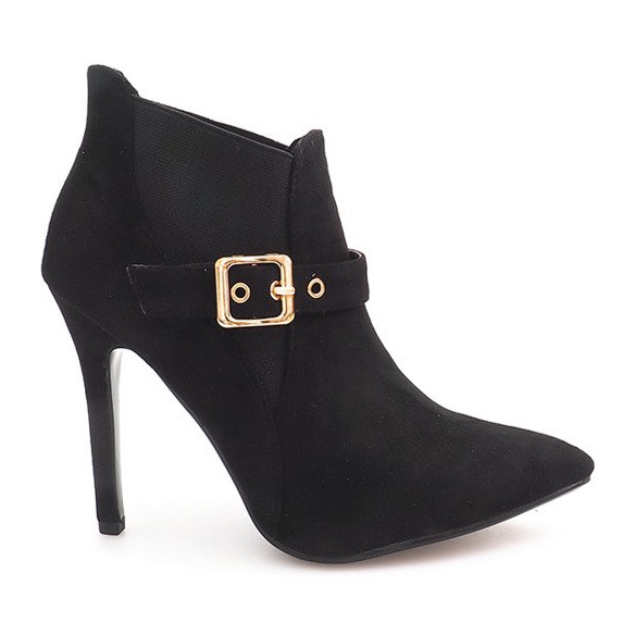 Botas em camurça de salto alto PK097 pretas preto