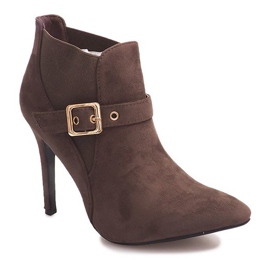 Botas em camurça de salto alto PK097 Khaki multicolorido verde