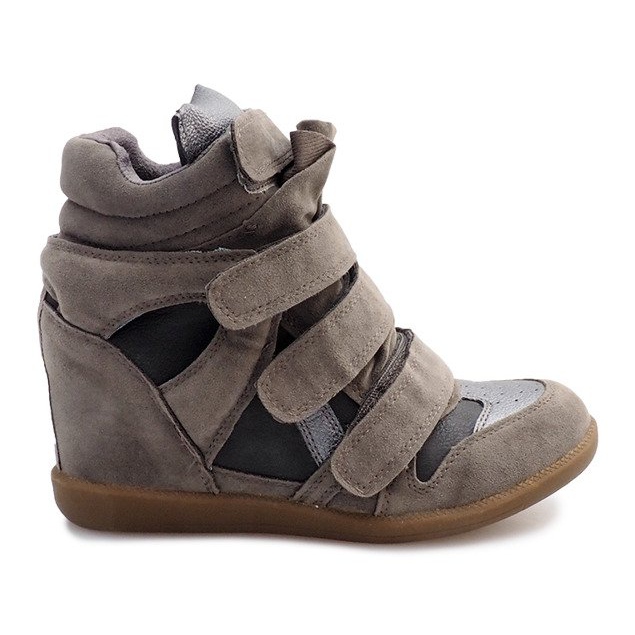 Tênis cunha R9686 cinza