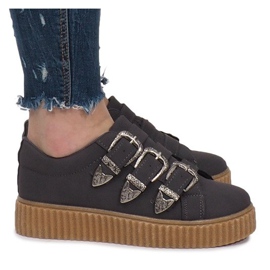 Tênis cinza na plataforma Creepersy Candice