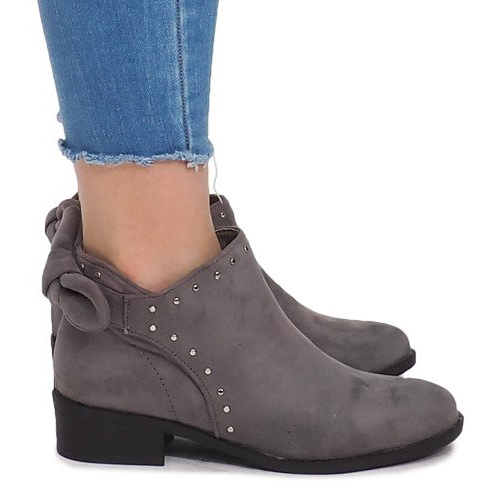 Botas de camurça com zíper LL230 cinza Botas de camurça com zíper LL230 cinza