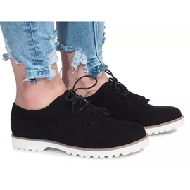 Mocassins com franjas pretas da Crushing Hard preto