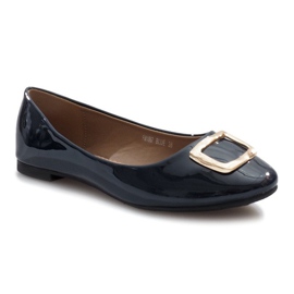 Bailarinas azul marinho com fivela Fama