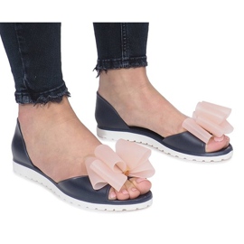 Sandálias azul marinho Meliski Flower City azul-marinho rosa