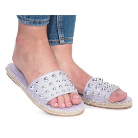 Chinelos violeta com tachas Mocate roxo