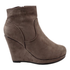 Botas de camurça em cunha 122D marrom