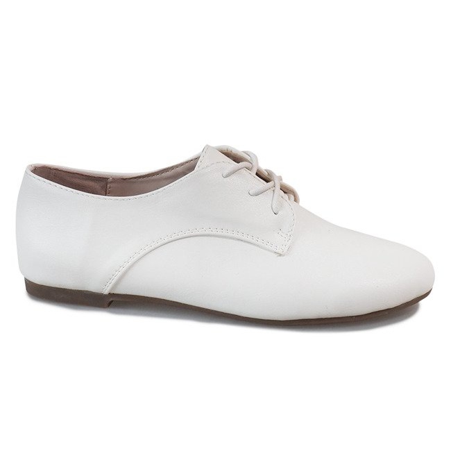 Sapatos femininos com cordões jazz HH-25 brancos