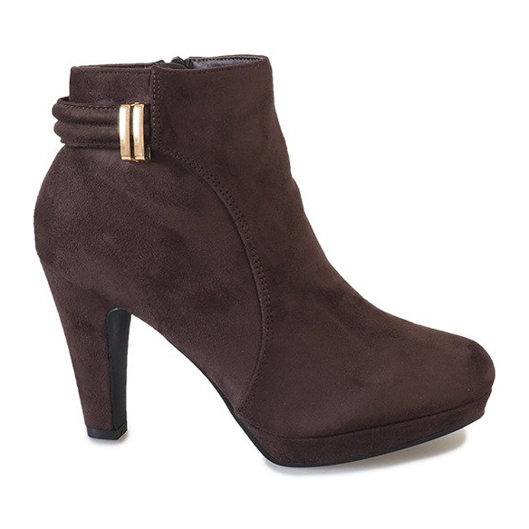 Botins de camurça marrom no poste 3263 castanho Botins de camurça marrom no poste 3263 castanho