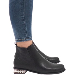 LEI-189 botas pretas com pérolas preto
