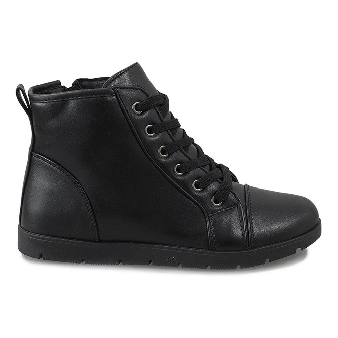 Botas pretas MY551-2T ​​com atacadores preto