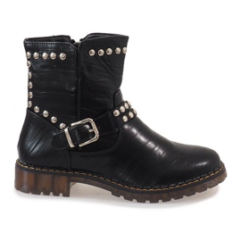 Botas pretas com fivela A-30 e lantejoulas preto