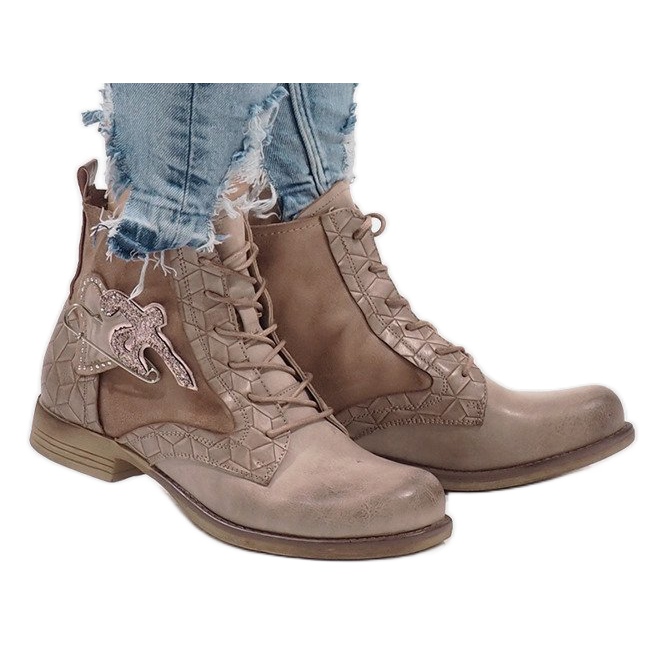 Botas rosa com pino F2322 multicolorido