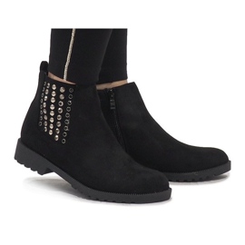 Queen Vivi Botas Jodhpur de camurça preta 108-107 preto