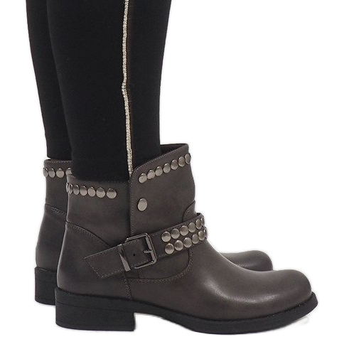 Marquiiz Botas decoradas em cinza HUQ-008