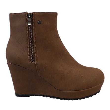 Botas de cunha com isolamento sólido Camel 3128-1 Camel castanho Botas de cunha com isolamento sólido Camel 3128-1 Camel castanho