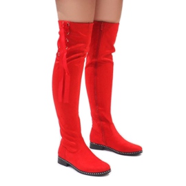Foreverfolie vermelho Botas quentes de camurça vermelha H308