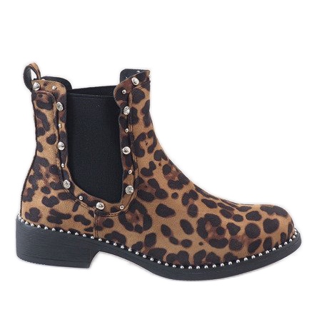 Botas isoladas Leopard com tachas HQ921 multicolorido