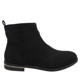Botins de camurça preta com zíper LL6300 preto