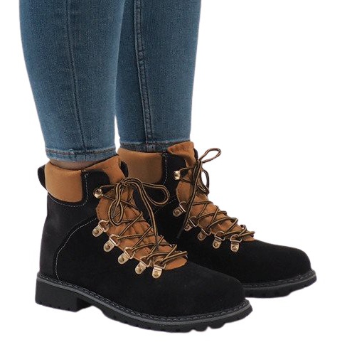 Botas femininas de camurça preta BK-29 preto
