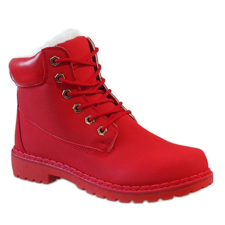 Botas isoladas pretas B1819-6 vermelho