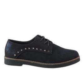 Sapatos de renda azul marinho com tachas LX155 azul-marinho