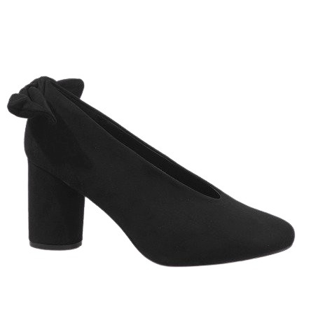 Sapatos de camurça preta no poste LL-93P Schwarz preto