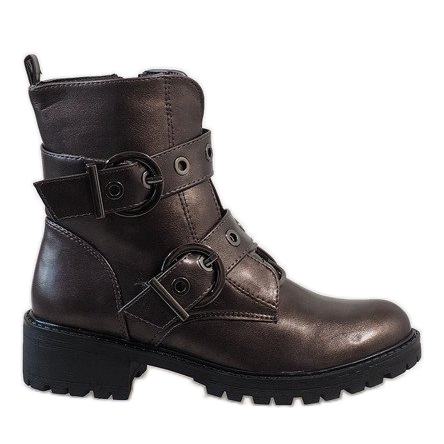 Botins femininos com fivelas 9068 multicolorido Botins femininos com fivelas 9068 multicolorido