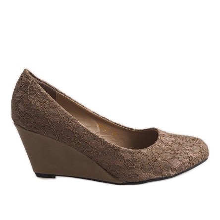 Khaki Wedge Pumps 999-32 cáqui