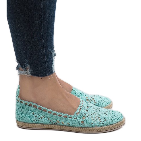 Tênis verdes com renda JX57P Tênis verdes com renda JX57P