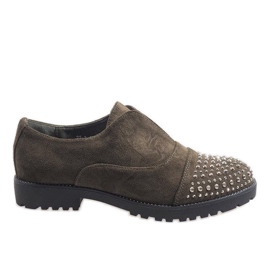 Sapatos deslizantes verdes com 22-2 tachas multicolorido