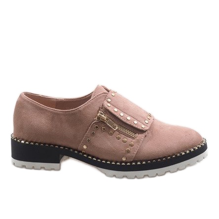 Sapatos deslizantes rosa com tachas U-6249