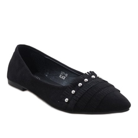 Bailarinas de camurça preta com 127-15 tachas preto Bailarinas de camurça preta com 127-15 tachas preto