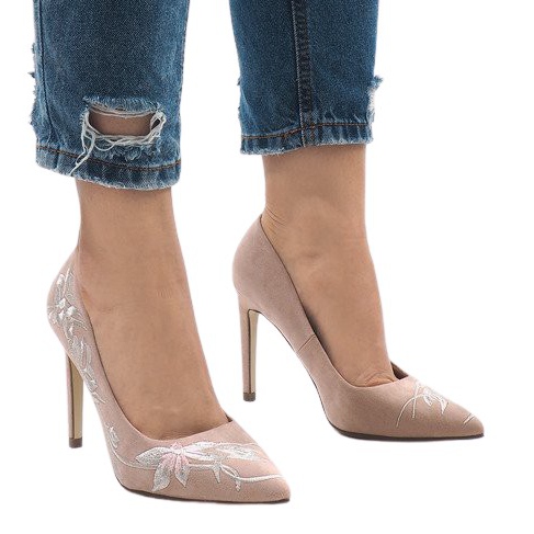 Salto alto camurça rosa 16032-18