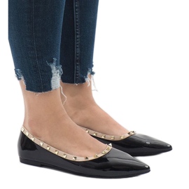 Bailarinas pretas com tachas 127-16 preto