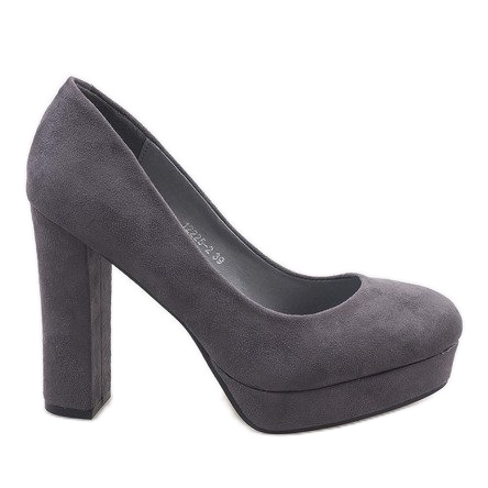 Bombas de camurça cinza no pilar 12225-2