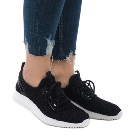 Calçados esportivos de malha preta G8347-1 preto