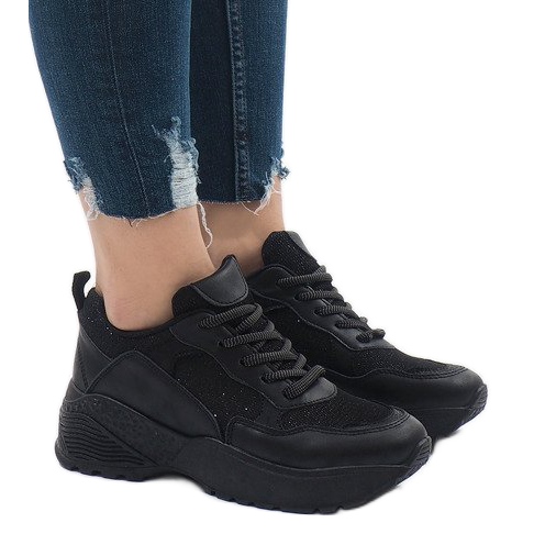 BY-080 tênis esportivos pretos