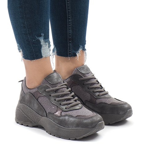 BY-080 tênis esportivos cinza