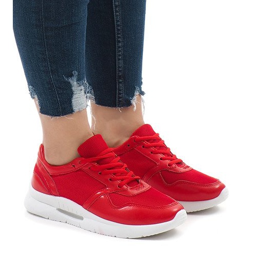 Calçados esportivos da moda vermelhos LS180406