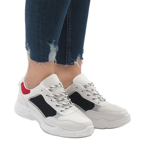 Sapatos esportivos da moda multicoloridos YM-31 Preto branco vermelho