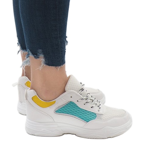 Sapatos esportivos da moda multicoloridos YM-31 L.GREEN branco verde