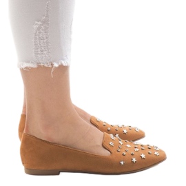 Mocassins de camelo bailarinas F3262 marrom