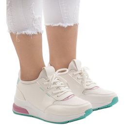 Sapatos esportivos da moda multicoloridos YM-31 L.GREEN branco