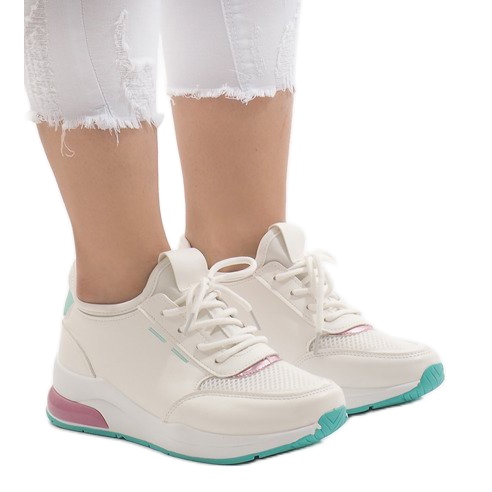 Sapatos esportivos da moda multicoloridos YM-31 L.GREEN branco