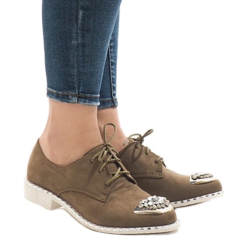 Deslizamento verde com lantejoulas L155 bege