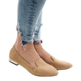 Mocassins de camelo bailarinas ZHC-980 marrom