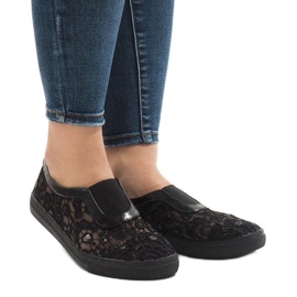 Tênis HC232 de renda preta preto Tênis HC232 de renda preta preto