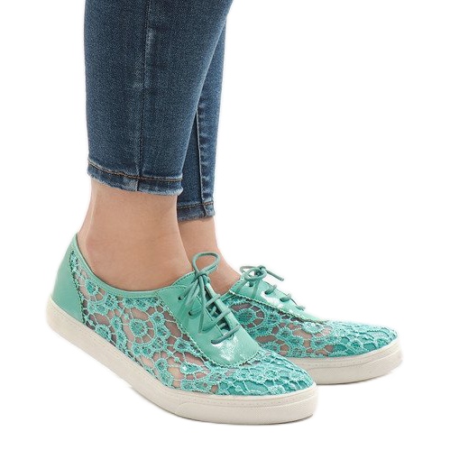 Tênis de renda verde HC235 multicolorido