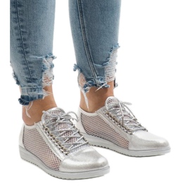 Sapatos de prata com orifícios TL44 cinza